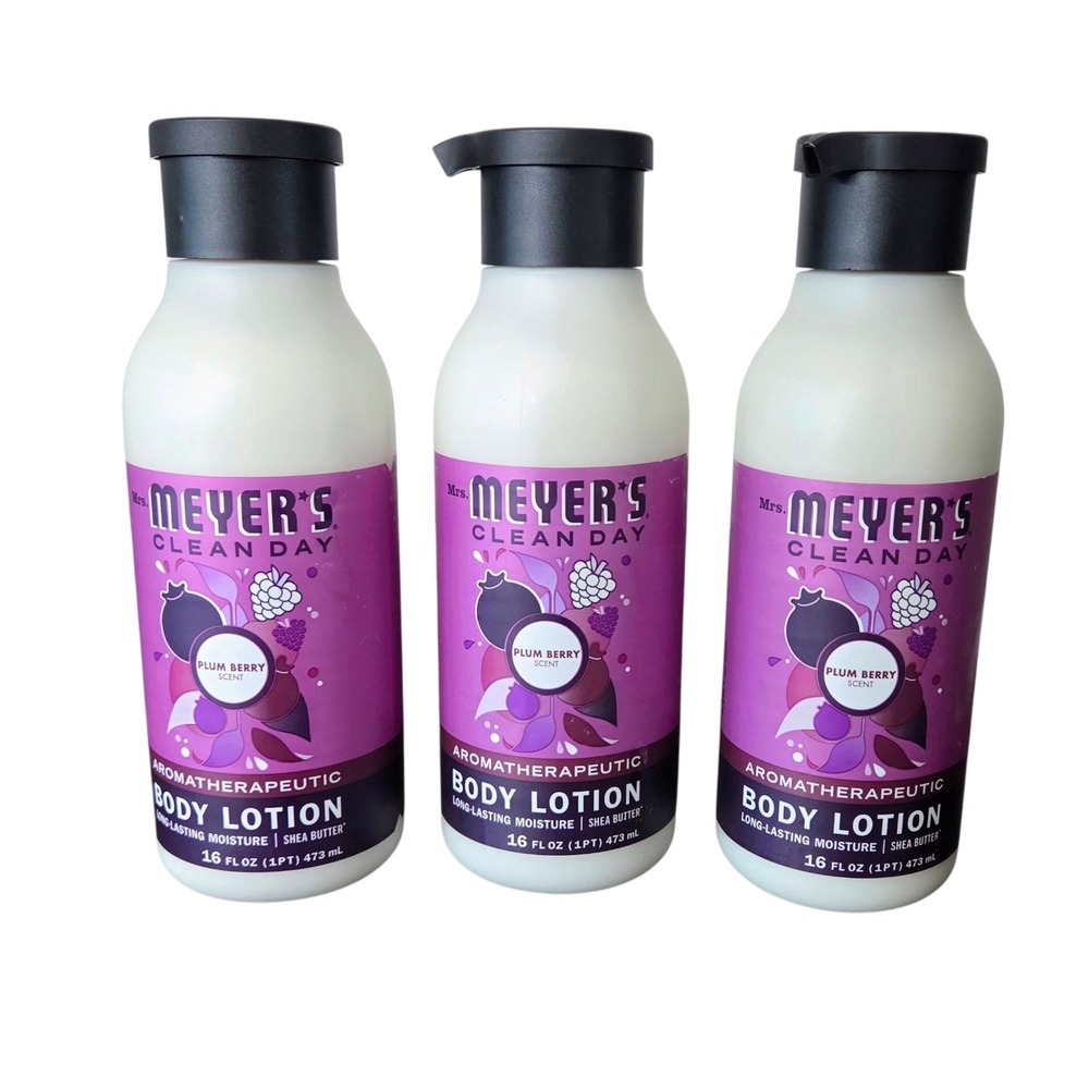 Pack of 3 Mrs. Meyer's Clean Day Body Lotion, Plum Berry, Shea‎ Butter 16 Oz x3